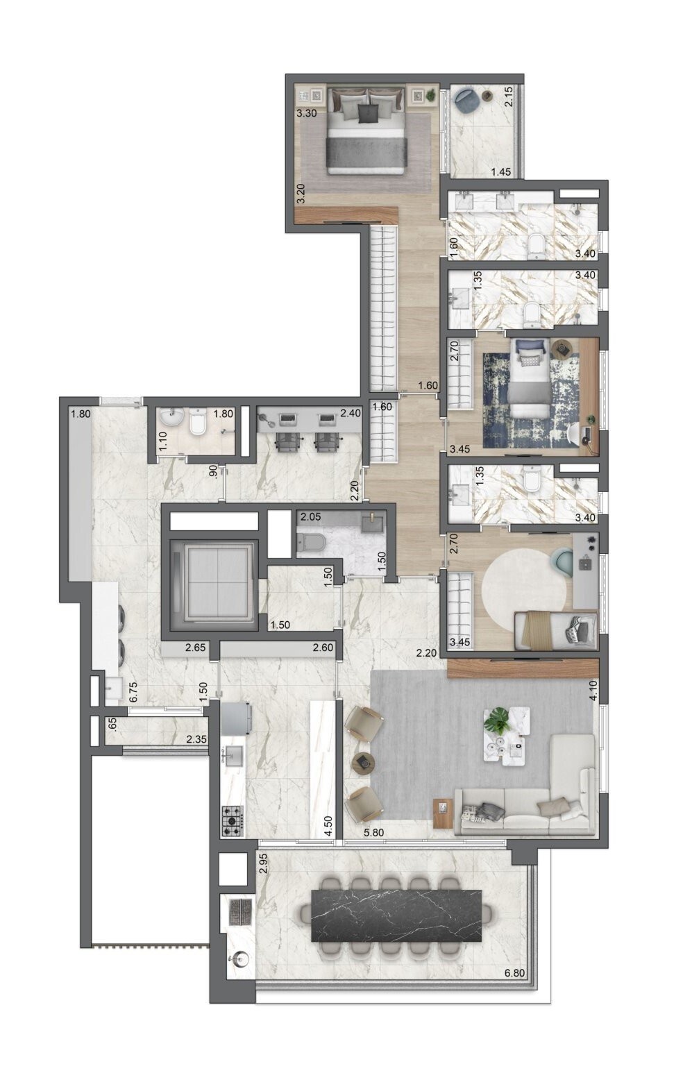 Apartamento à venda com 4 quartos, 183m² - Foto 22