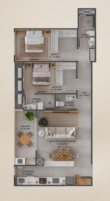 Apartamento à venda com 2 quartos, 84m² - Foto 15