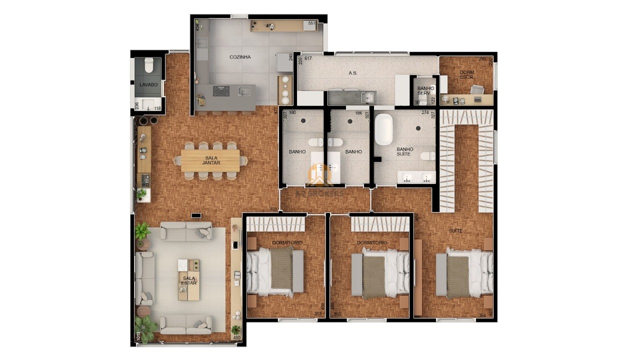 Apartamento à venda com 3 quartos, 220m² - Foto 4