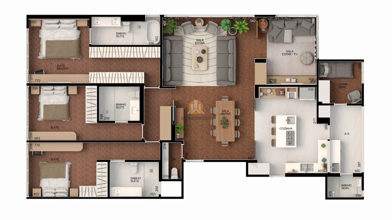 Apartamento à venda com 3 quartos, 213m² - Foto 6