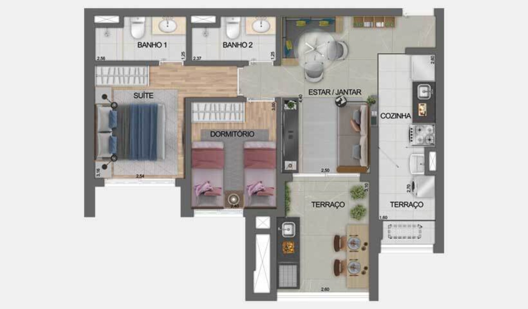 Apartamento à venda com 2 quartos, 63m² - Foto 4