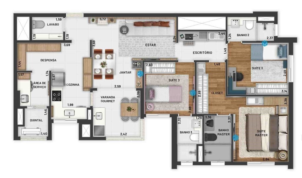 Apartamento à venda com 3 quartos, 95m² - Foto 23