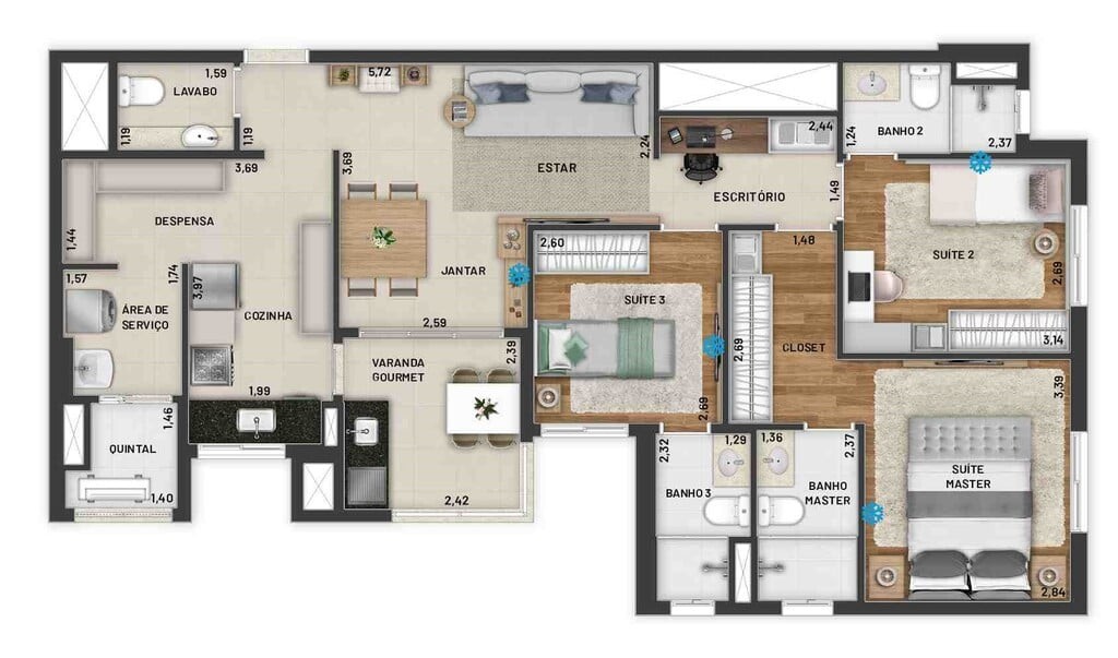 Apartamento à venda com 3 quartos, 95m² - Foto 22