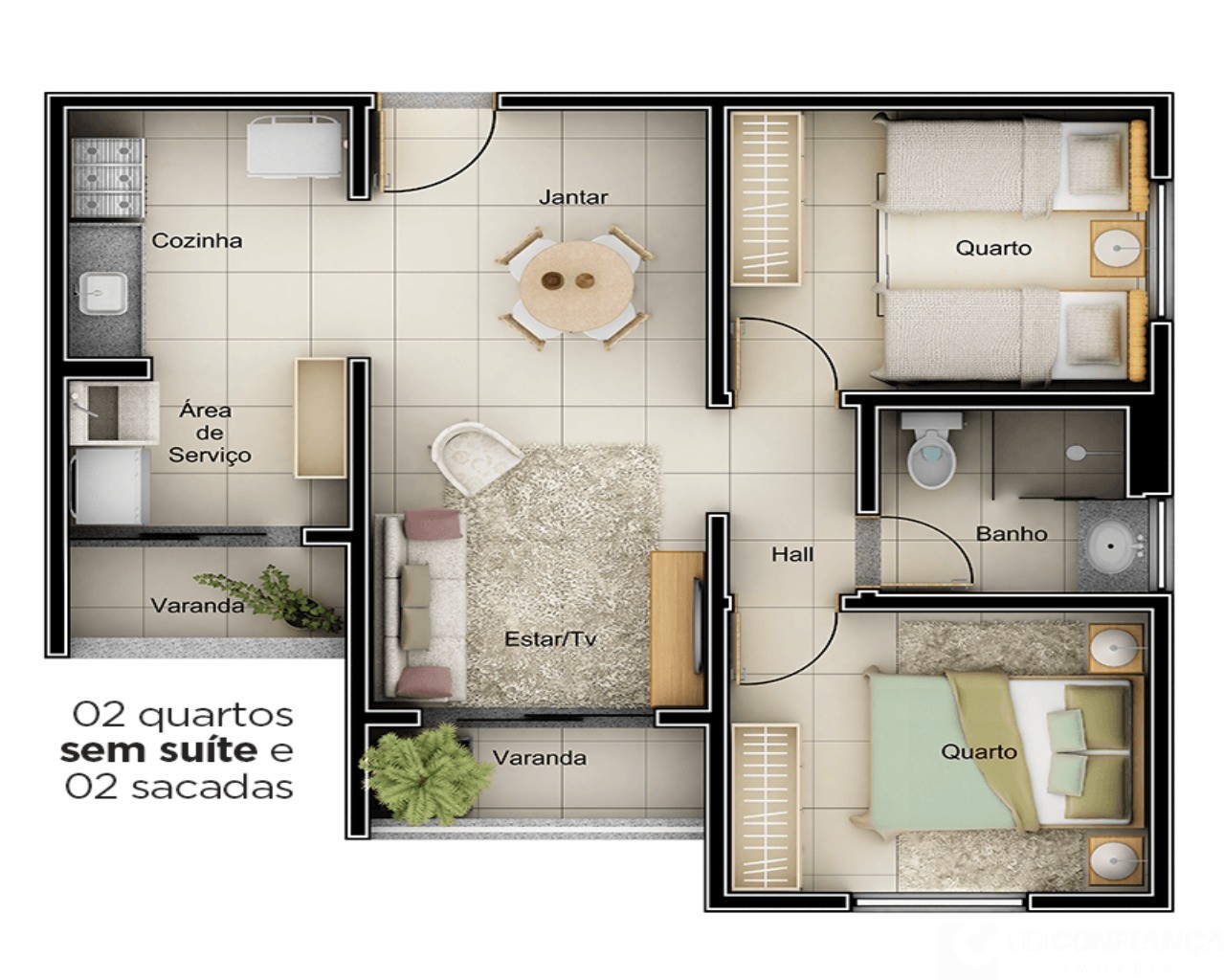 Apartamento à venda com 2 quartos, 57m² - Foto 6