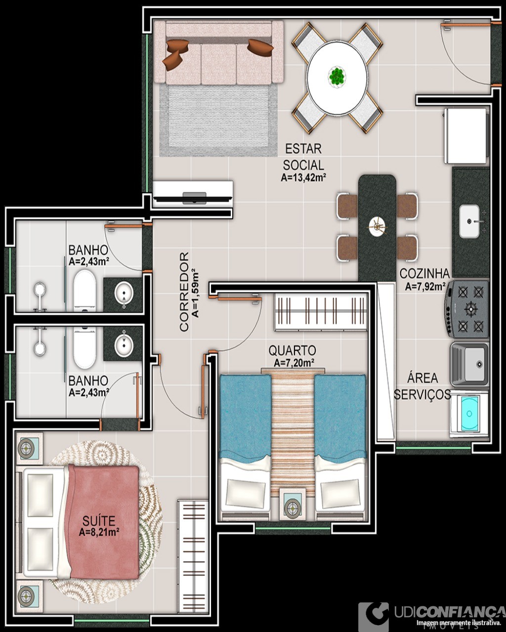 Apartamento à venda com 2 quartos, 51m² - Foto 9