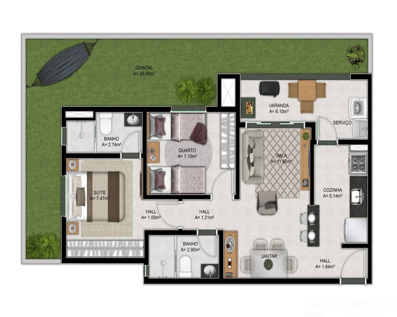 Apartamento à venda com 2 quartos, 102m² - Foto 9