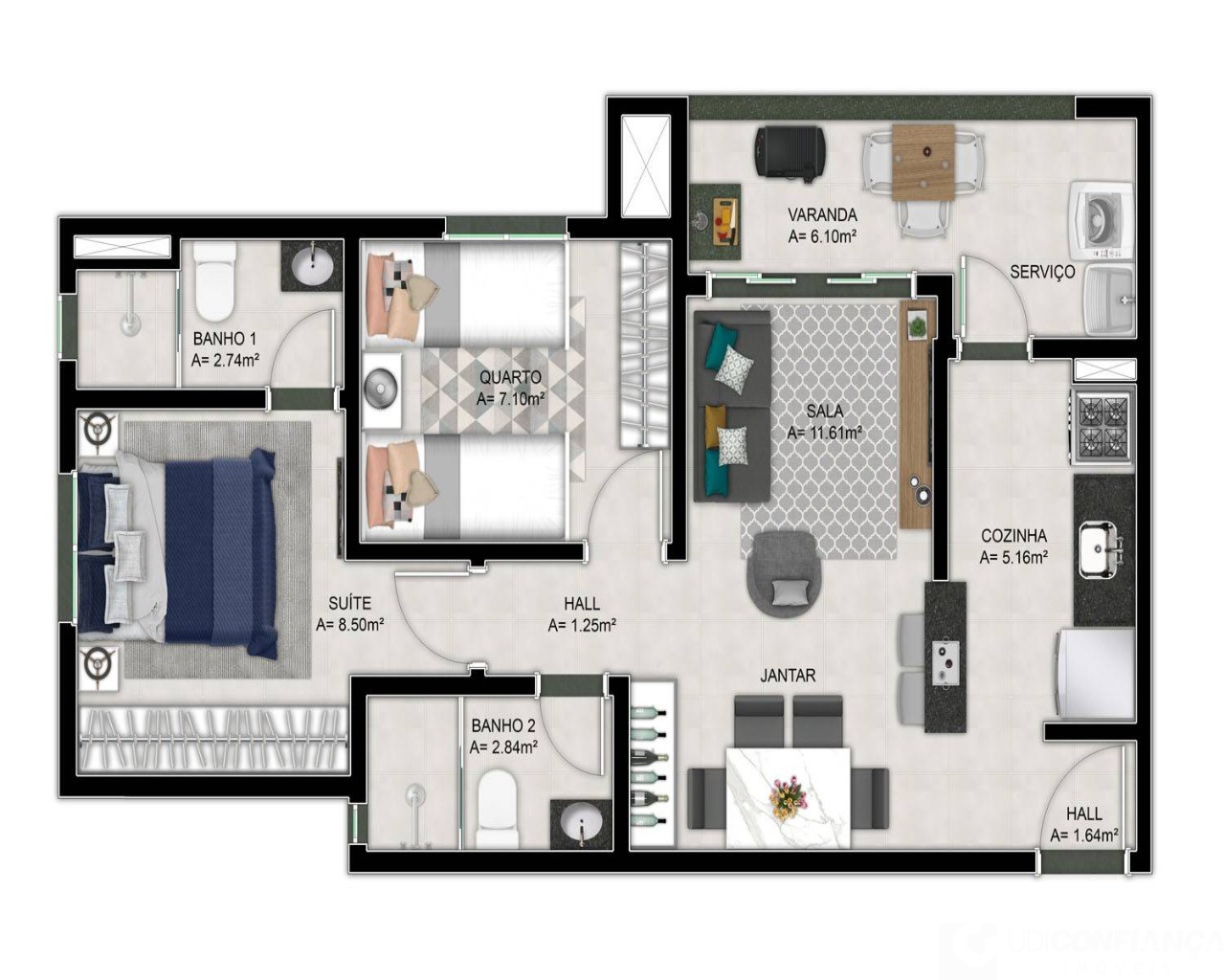 Apartamento à venda com 2 quartos, 102m² - Foto 11