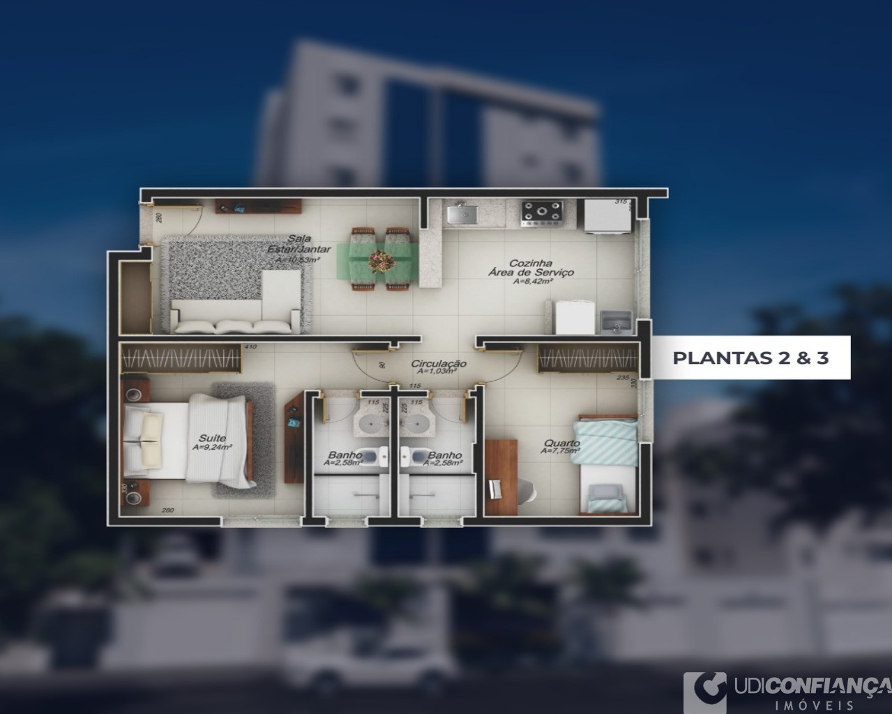 Apartamento à venda com 2 quartos, 51m² - Foto 3