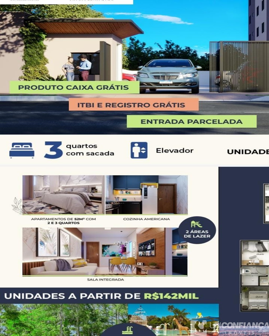 Apartamento à venda com 3 quartos, 46m² - Foto 1