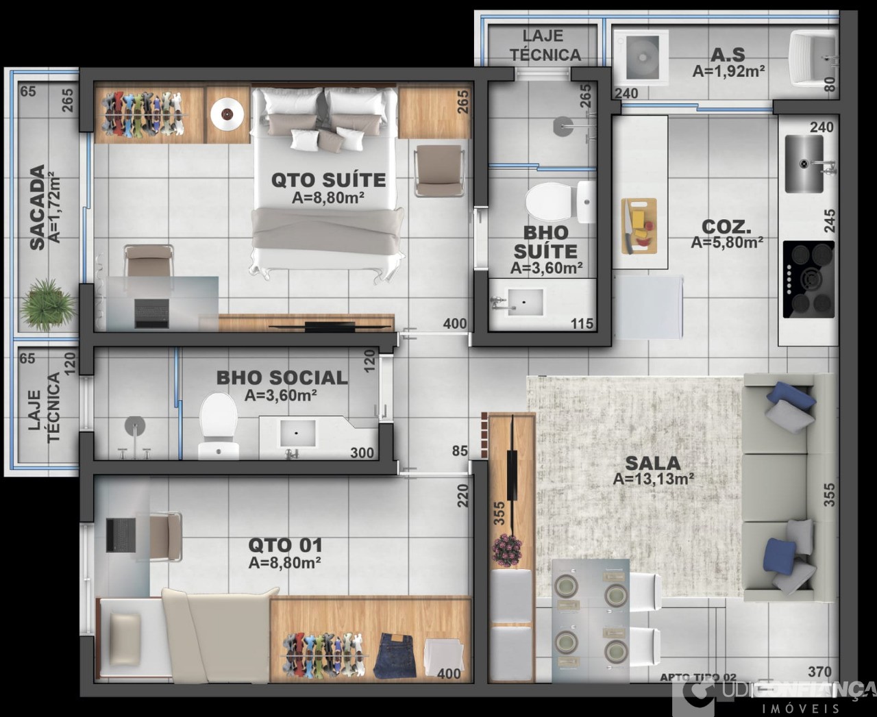 Apartamento à venda com 2 quartos, 56m² - Foto 7