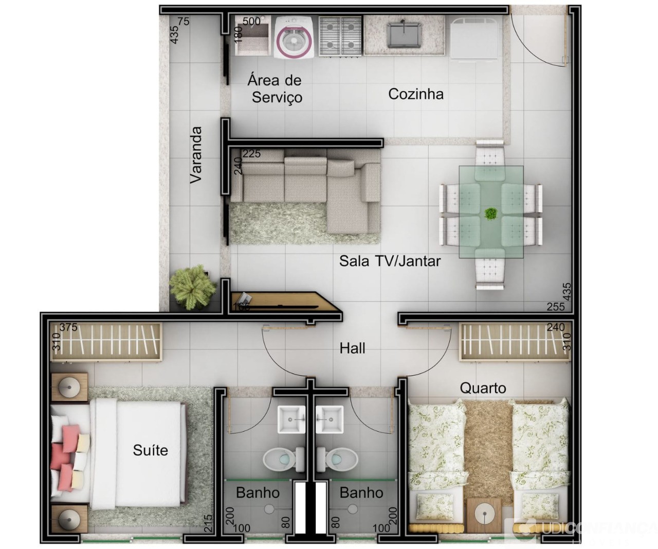 Apartamento à venda com 2 quartos, 52m² - Foto 3