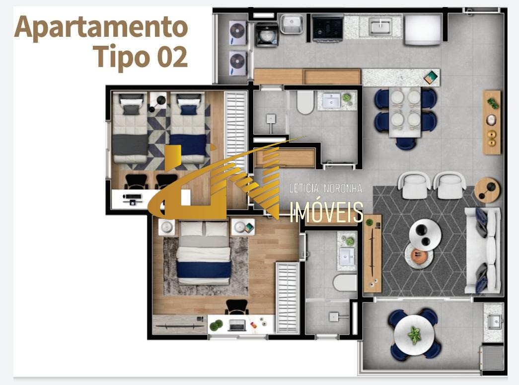 Apartamento à venda com 2 quartos, 77m² - Foto 2