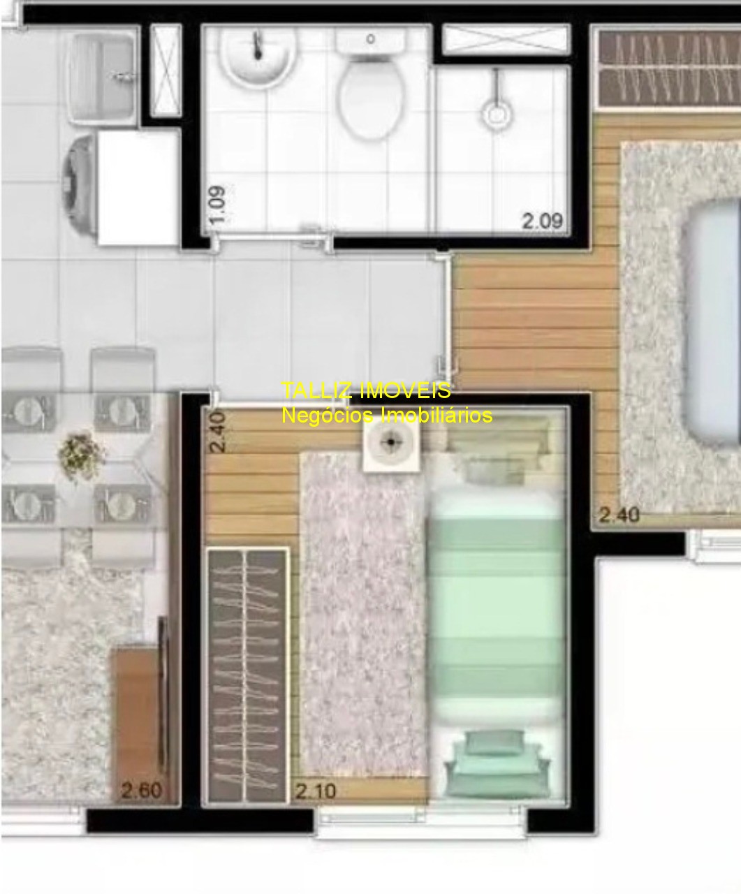 Apartamento, 2 quartos, 40 m² - Foto 2