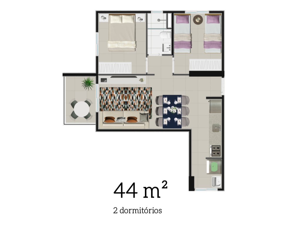 Apartamento à venda com 1 quarto, 35m² - Foto 4