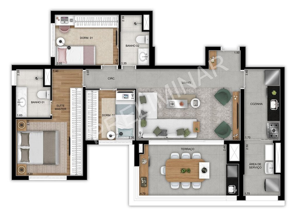 Apartamento à venda com 2 quartos, 102m² - Foto 14