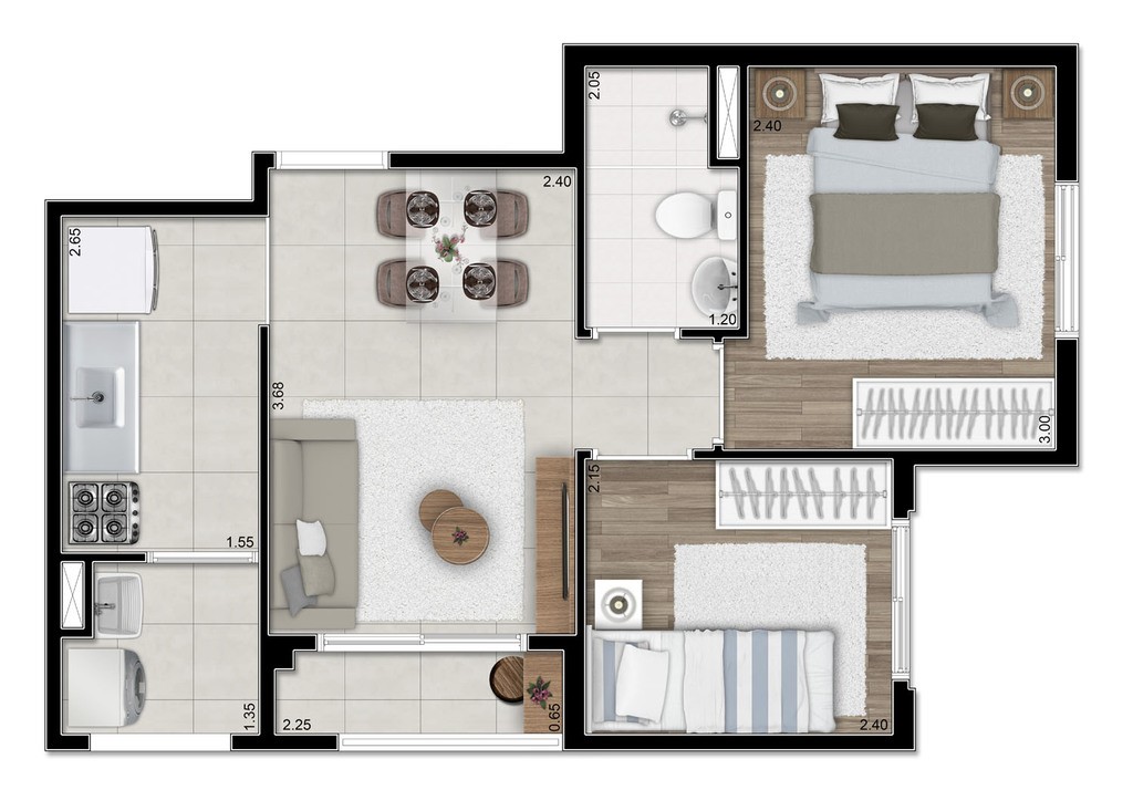 Apartamento, 2 quartos, 37 m² - Foto 10