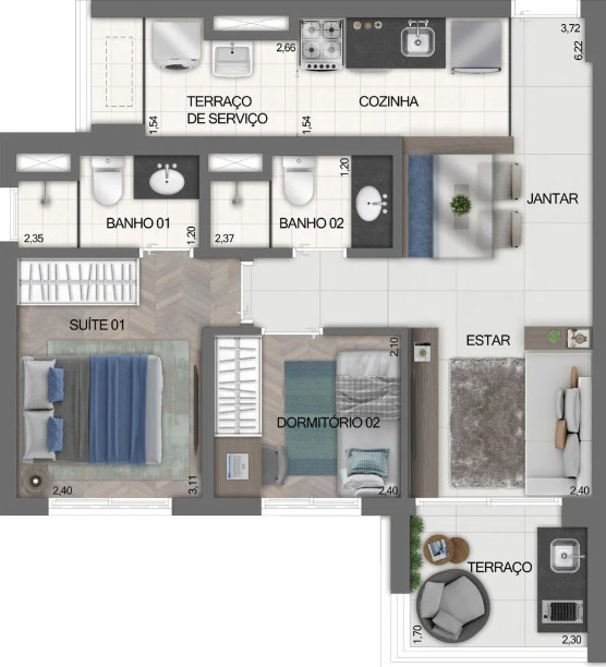 Apartamento à venda com 2 quartos, 54m² - Foto 26