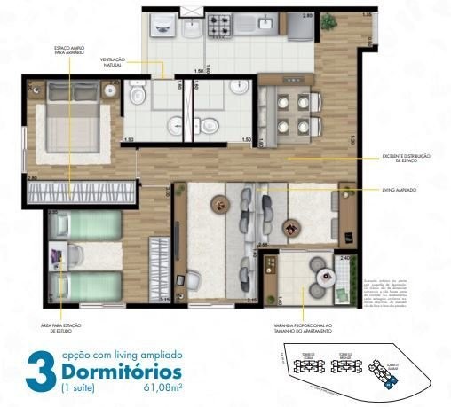 Apartamento à venda com 3 quartos, 61m² - Foto 14