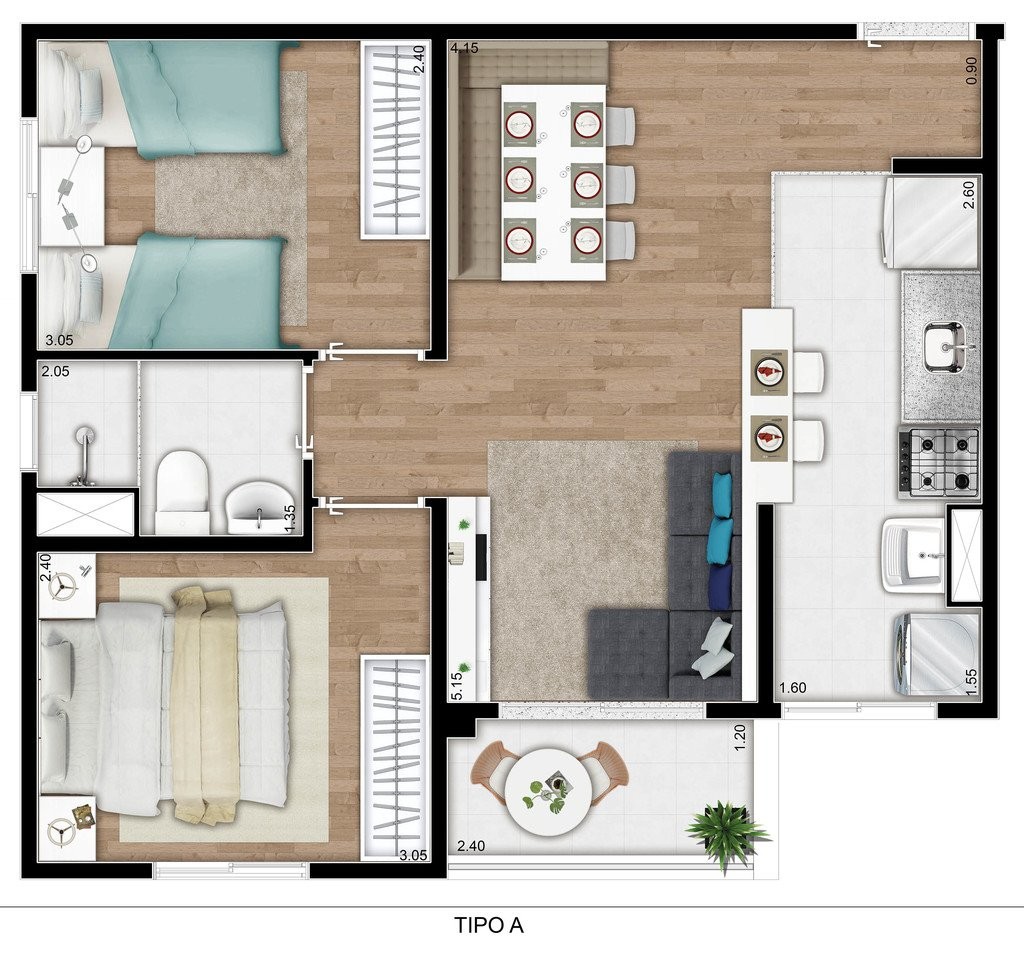Apartamento, 2 quartos, 48 m² - Foto 16