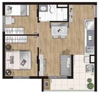 Apartamento, 2 quartos, 36 m² - Foto 17