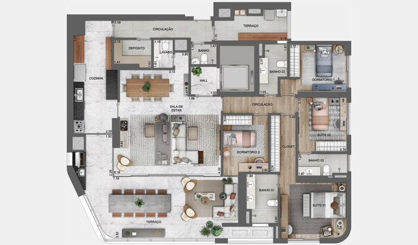 Apartamento à venda com 3 quartos, 162m² - Foto 49