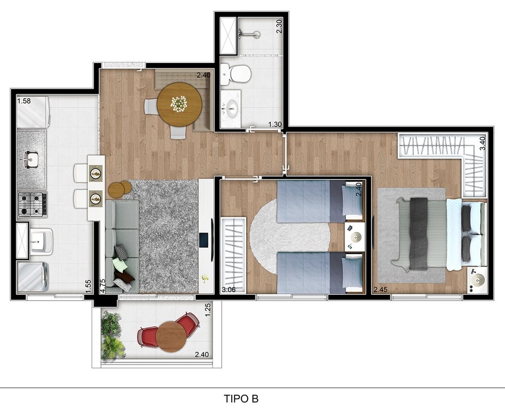Apartamento, 2 quartos, 48 m² - Foto 17