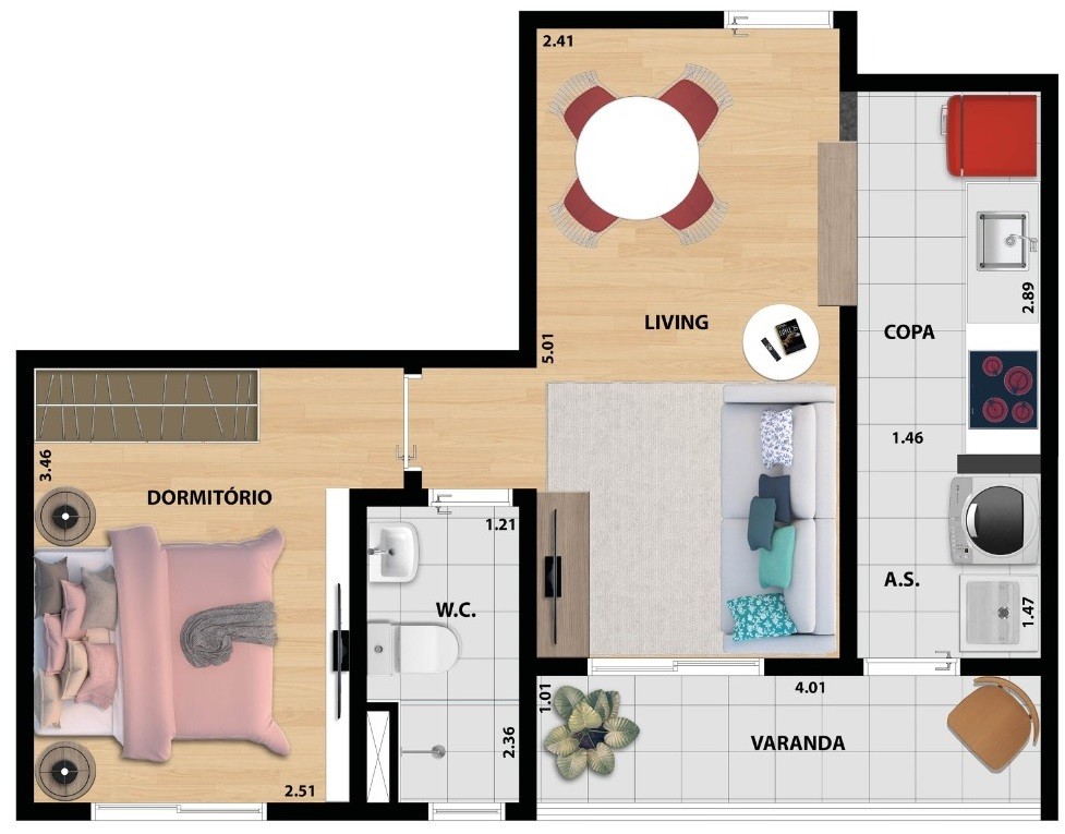 Apartamento à venda com 1 quarto, 40m² - Foto 6