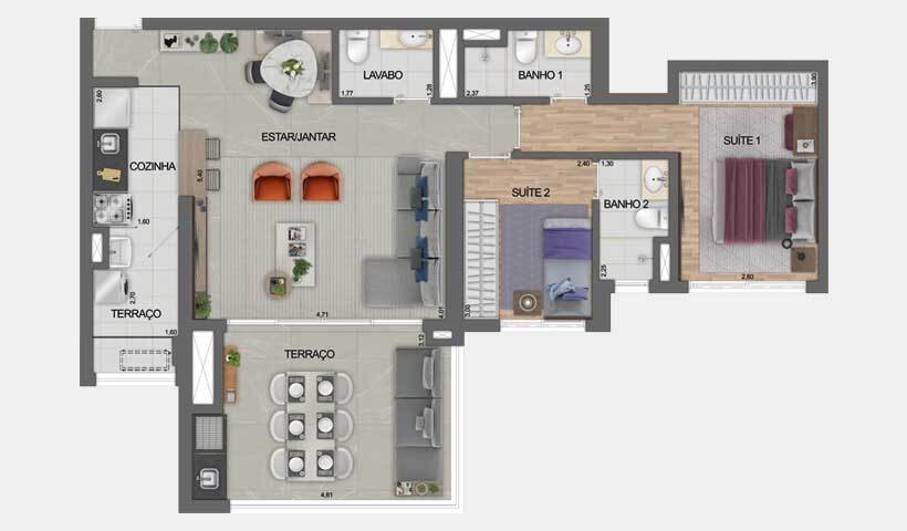 Apartamento à venda com 2 quartos, 73m² - Foto 47