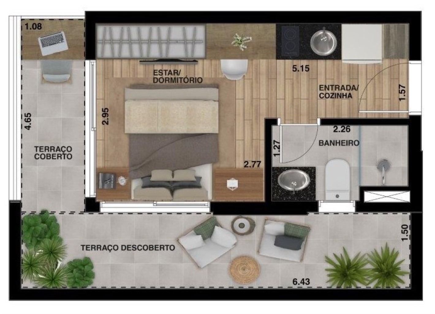 Apartamento à venda com 1 quarto, 26m² - Foto 17