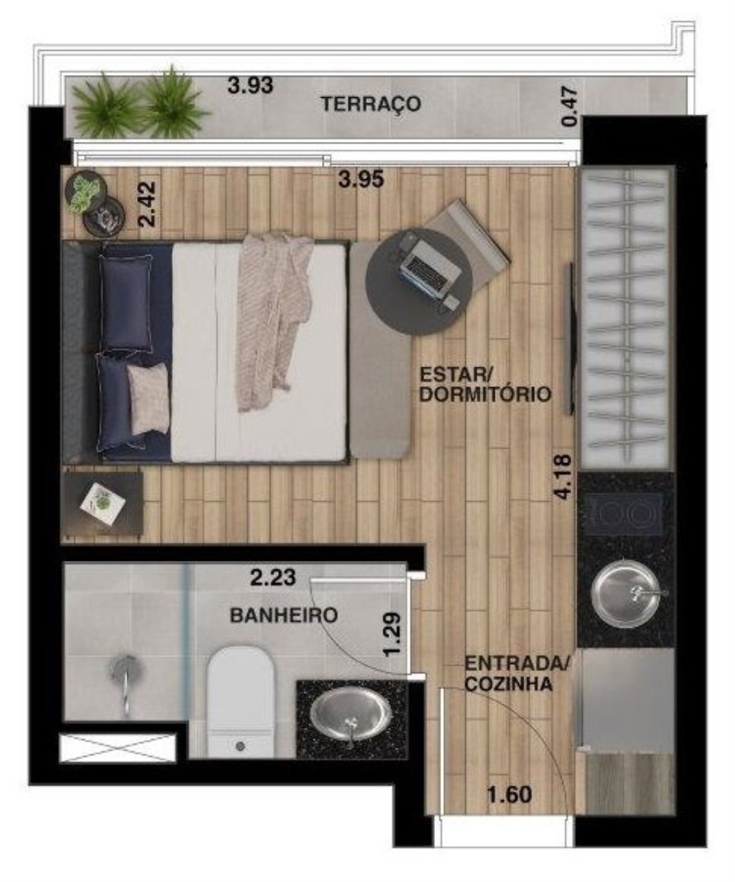 Apartamento à venda com 1 quarto, 26m² - Foto 5