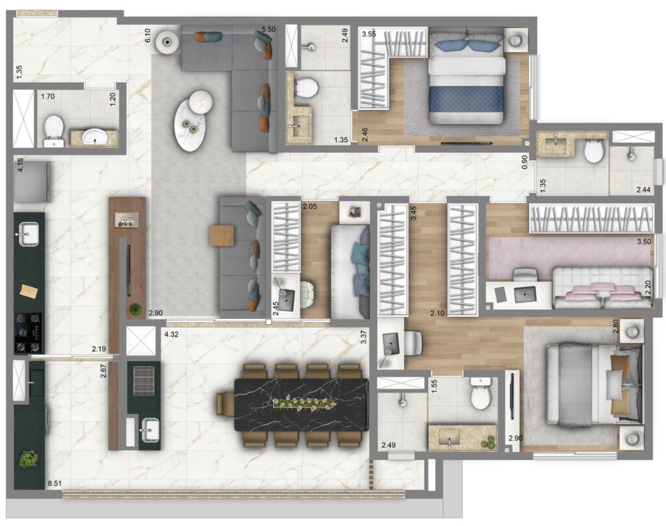 Apartamento à venda com 3 quartos, 100m² - Foto 15