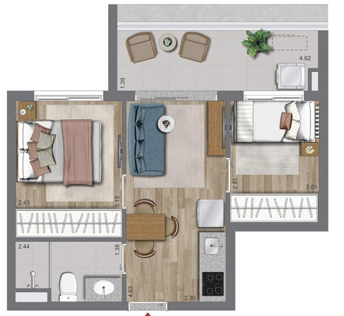 Apartamento, 2 quartos, 40 m² - Foto 27