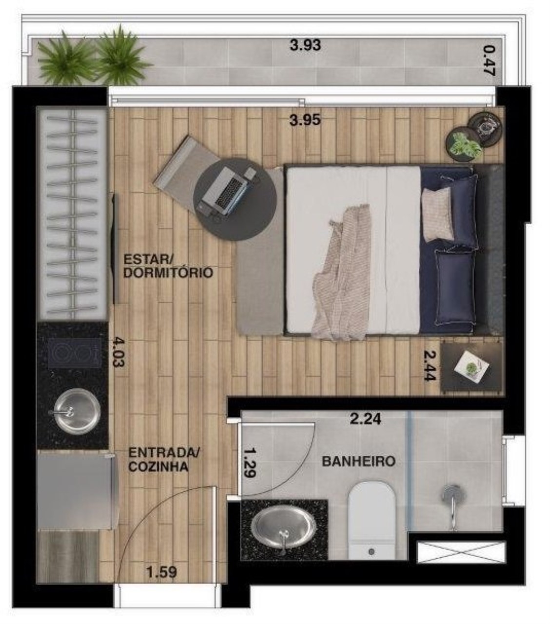 Apartamento à venda com 1 quarto, 26m² - Foto 4