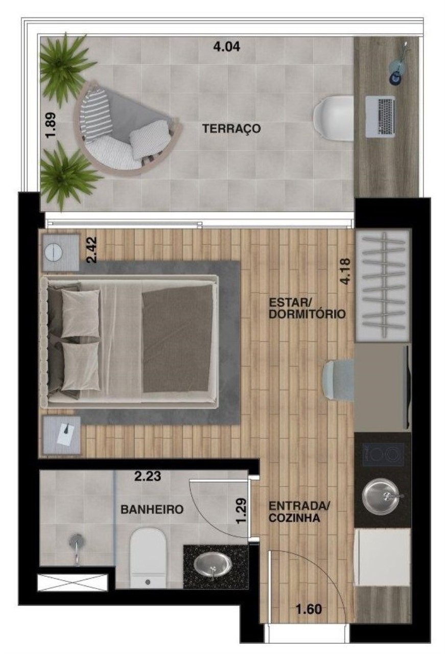 Apartamento à venda com 1 quarto, 26m² - Foto 12