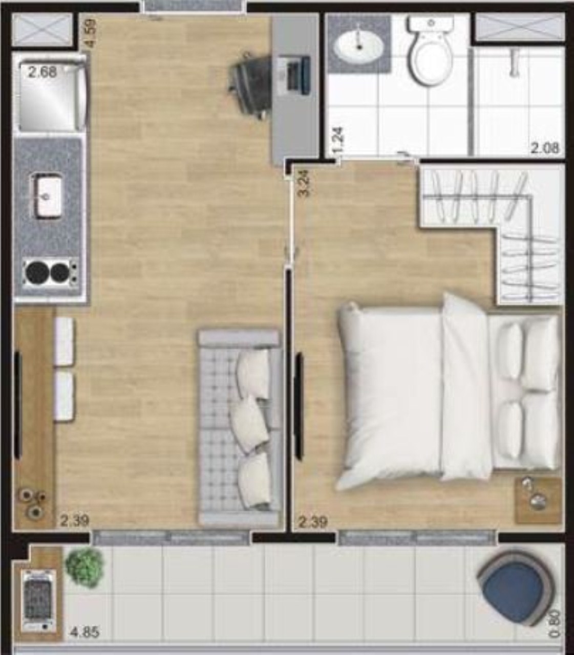 Apartamento à venda com 1 quarto, 30m² - Foto 22