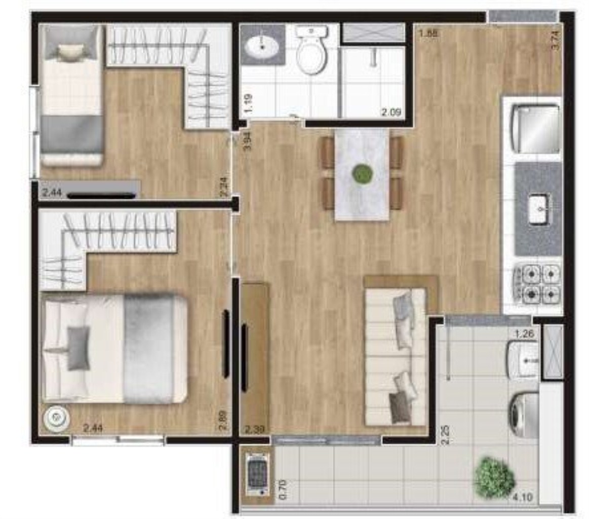 Apartamento à venda com 2 quartos, 42m² - Foto 19