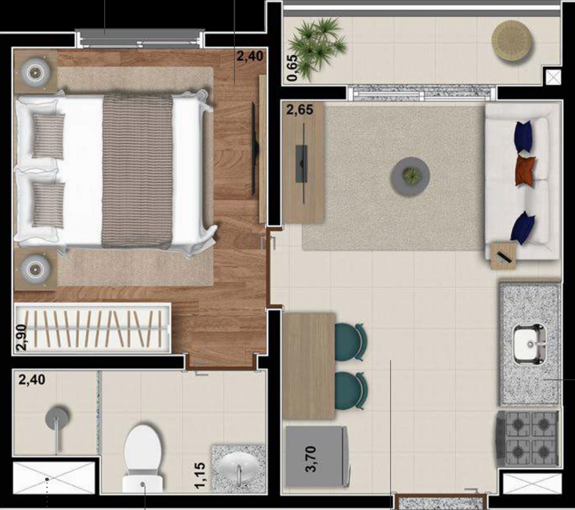 Apartamento, 1 quarto, 25 m² - Foto 16