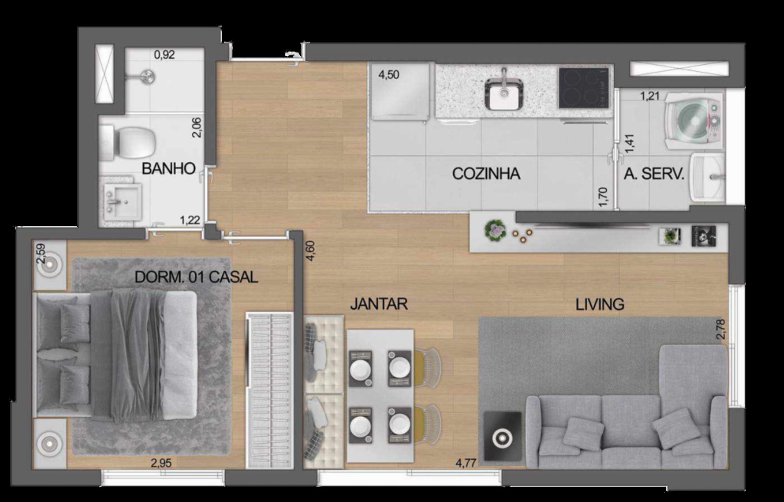 Apartamento à venda com 2 quartos, 39m² - Foto 14