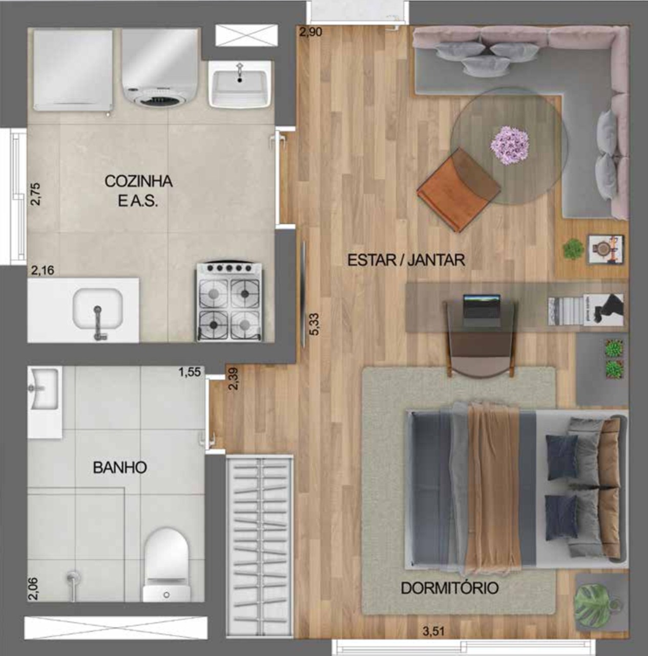 Apartamento à venda com 1 quarto, 27m² - Foto 12