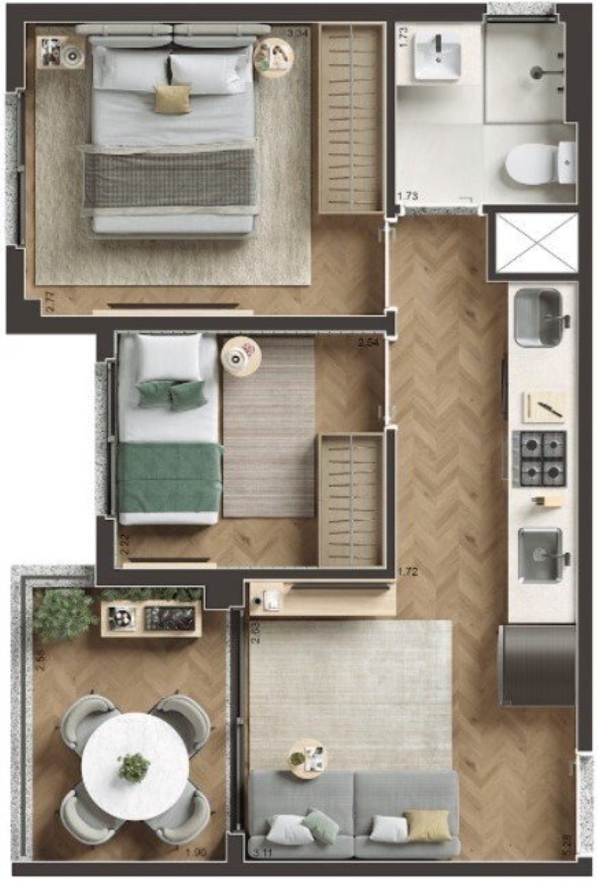 Apartamento, 2 quartos, 39 m² - Foto 19