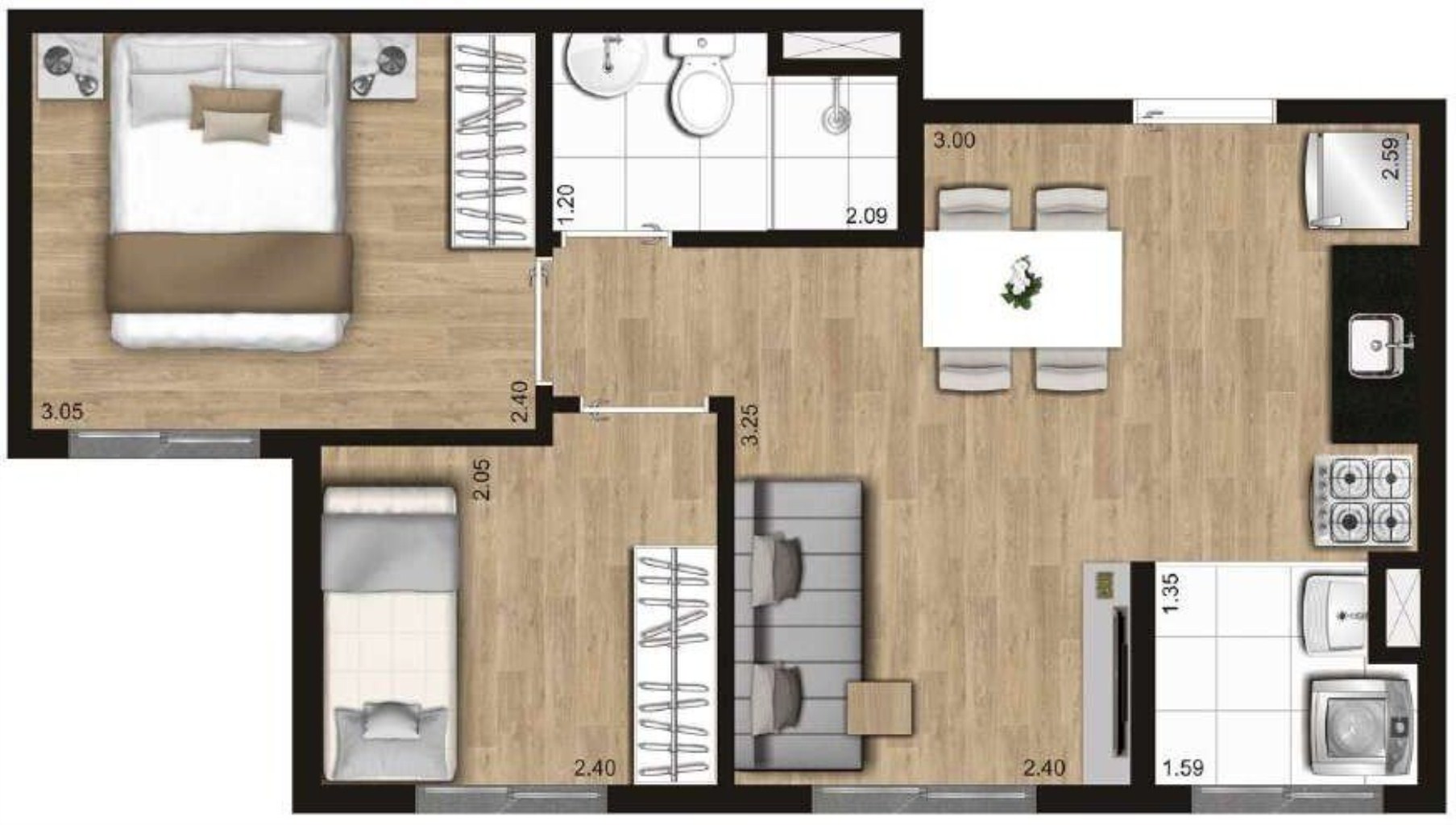 Apartamento, 2 quartos, 42 m² - Foto 22