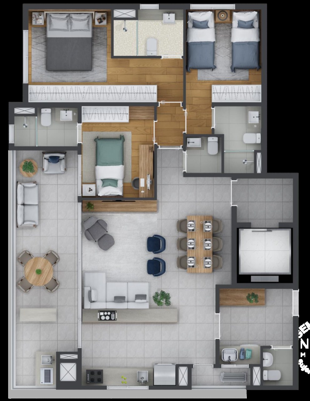 Apartamento, 3 quartos, 121 m² - Foto 2