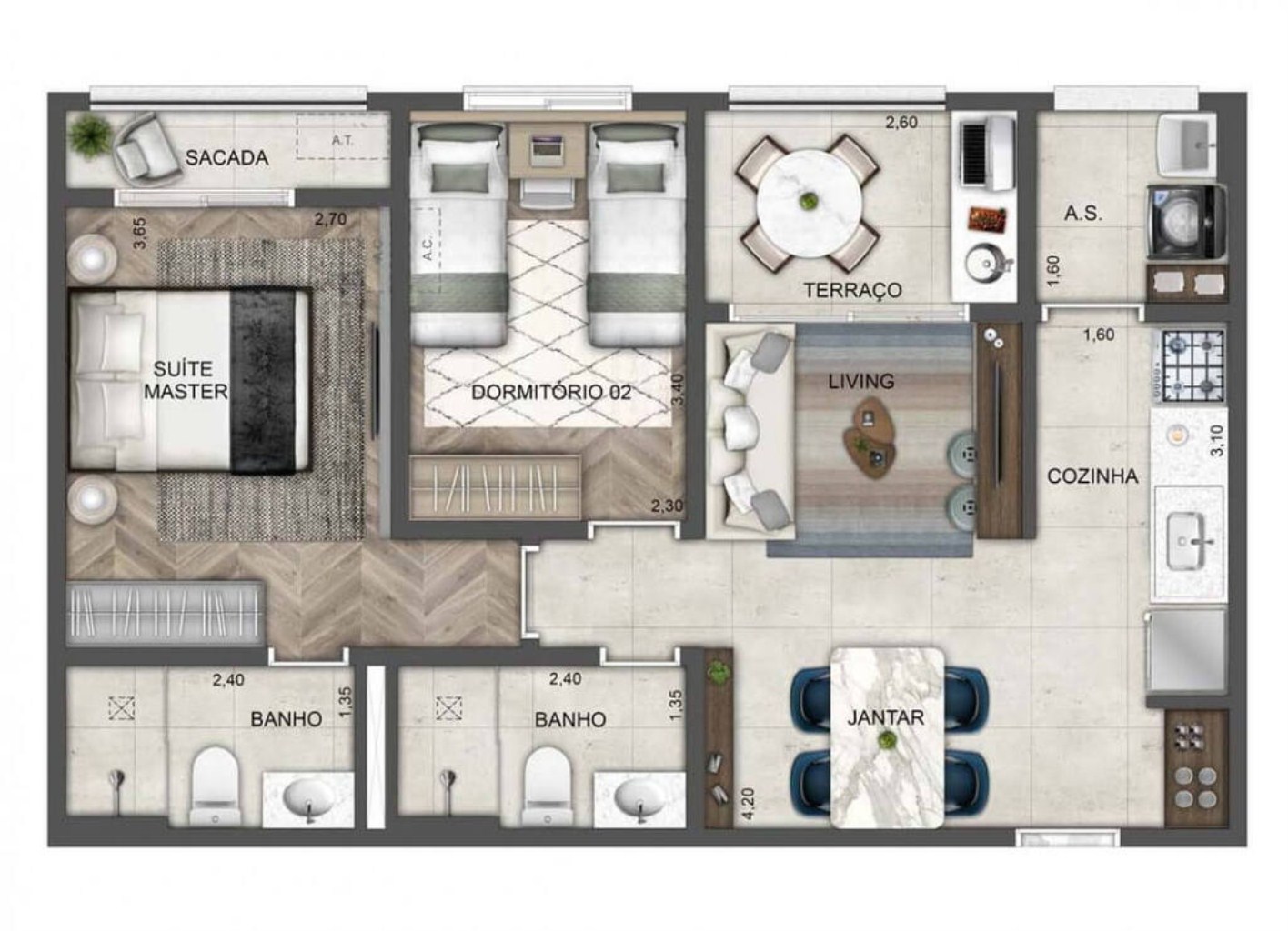 Apartamento à venda com 3 quartos, 171m² - Foto 3