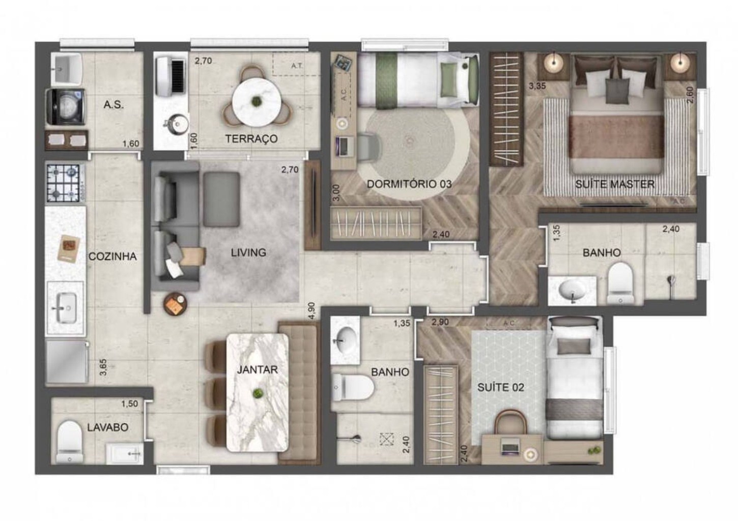 Apartamento à venda com 3 quartos, 171m² - Foto 5