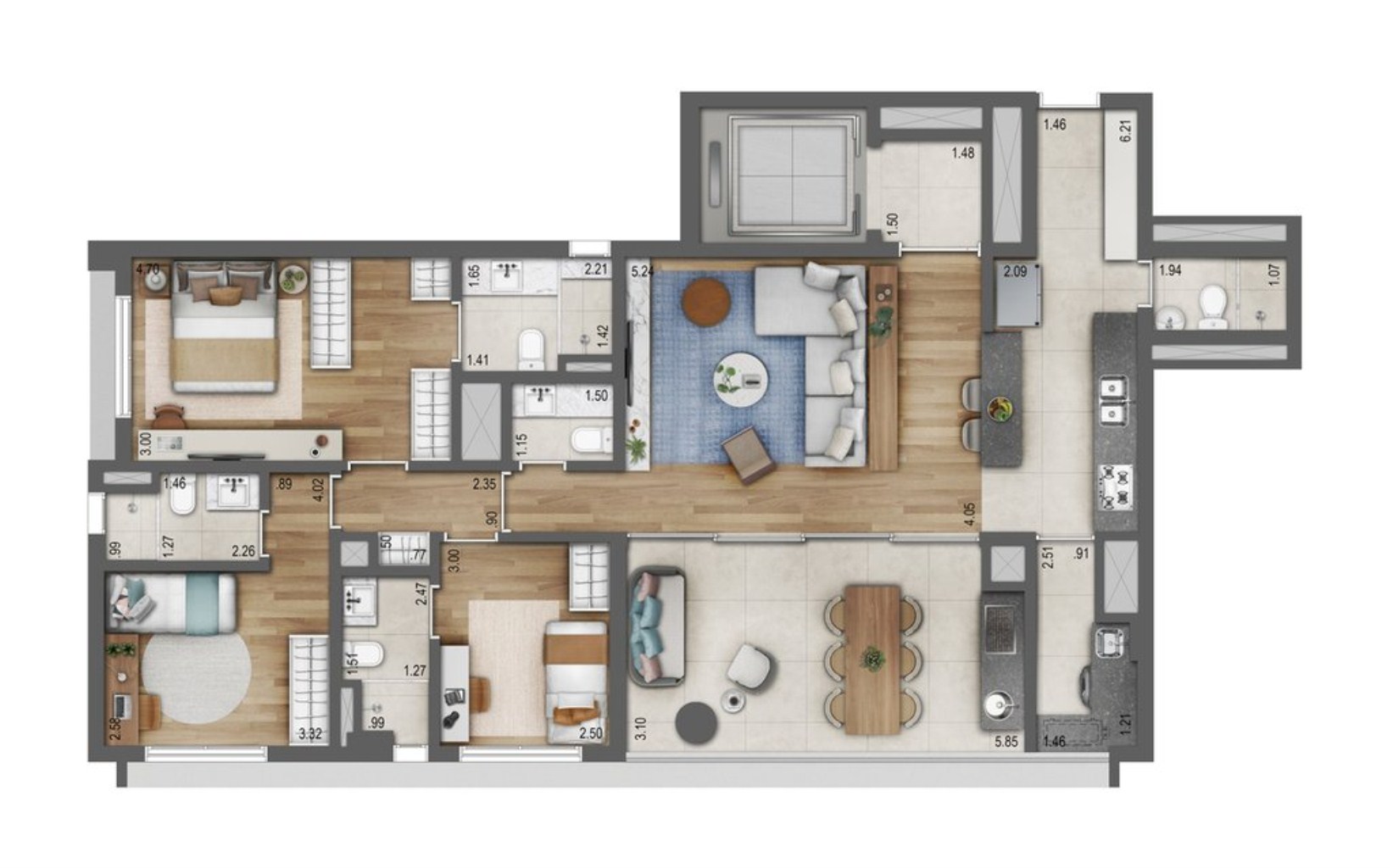 Apartamento, 4 quartos, 165 m² - Foto 12