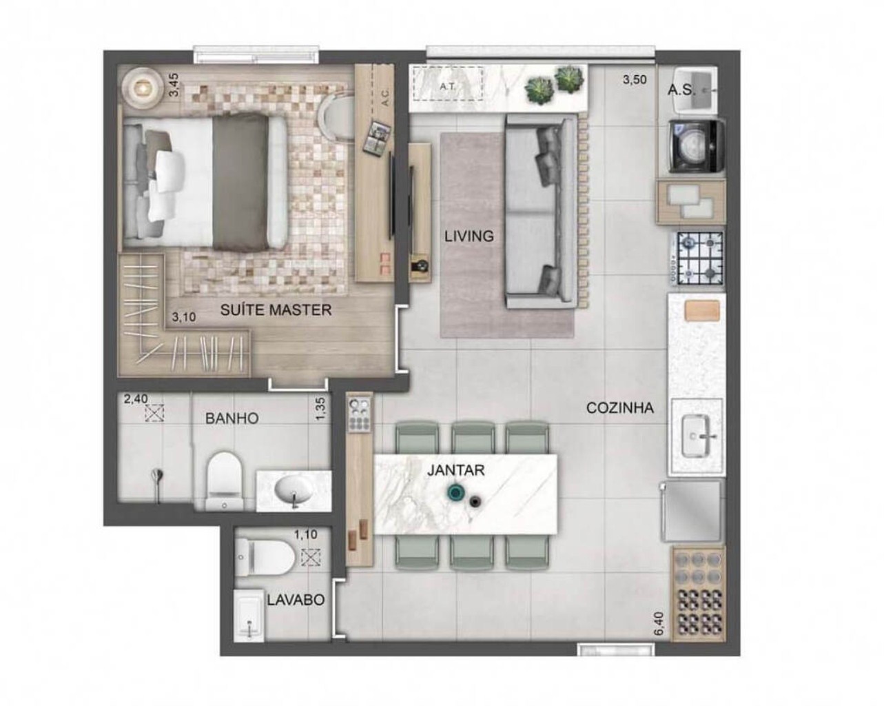 Apartamento à venda com 3 quartos, 171m² - Foto 2