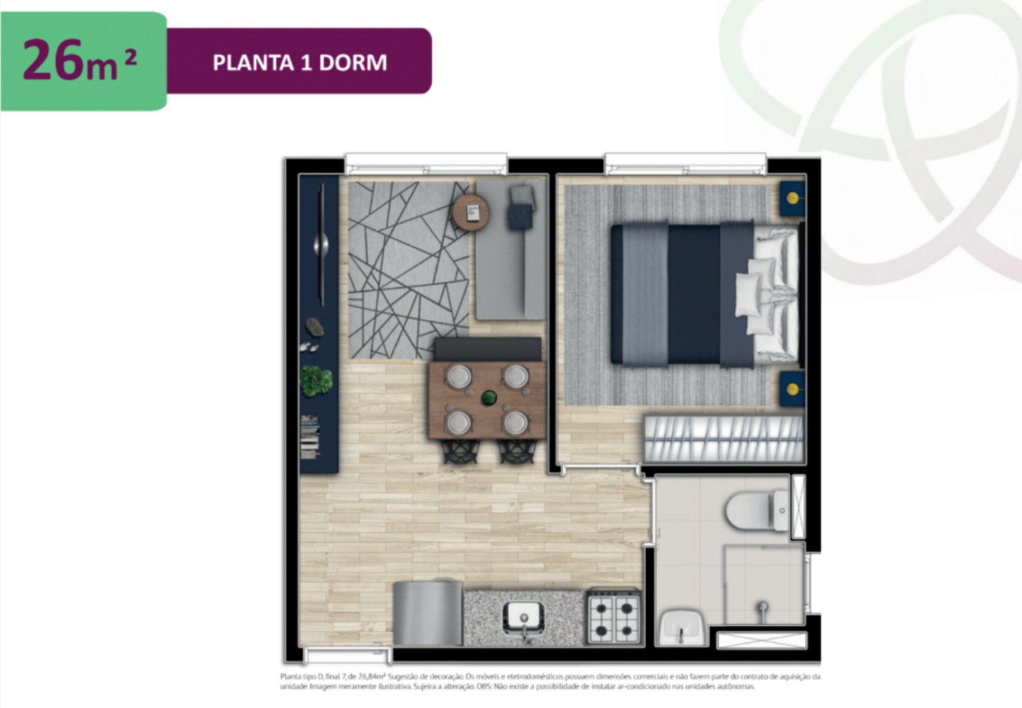 Apartamento à venda com 1 quarto, 26m² - Foto 1