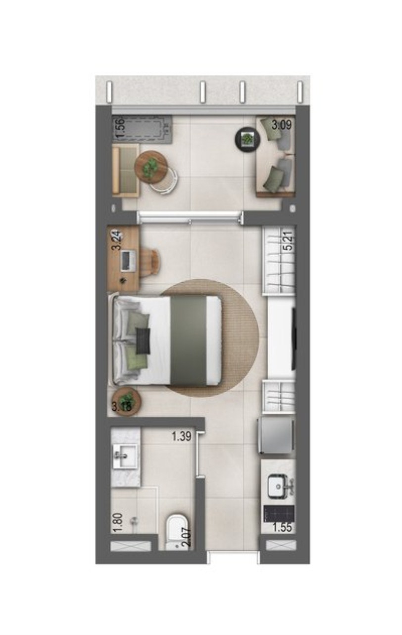Apartamento, 1 quarto, 28 m² - Foto 8