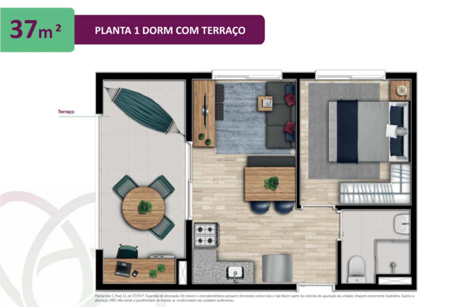 Apartamento à venda com 1 quarto, 26m² - Foto 2