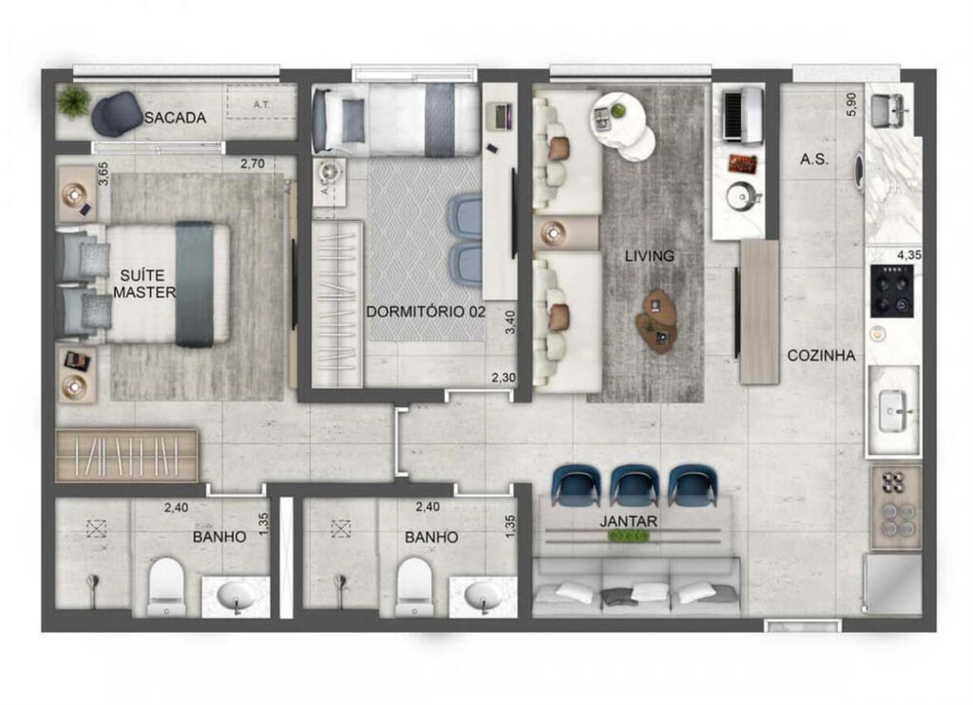 Apartamento à venda com 3 quartos, 171m² - Foto 4